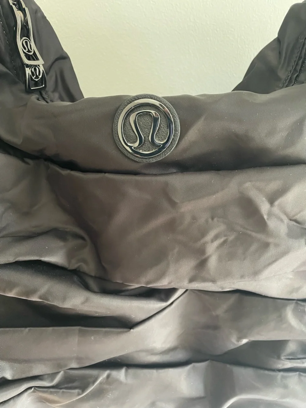 lululemon athletica Black Ruffled Nylon Shoulder Tote - Picture 2 of 16